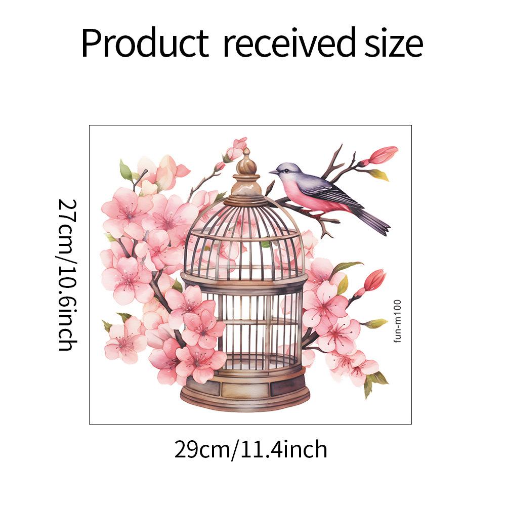 

Fun-m100 мультяшная ветка клетка для птиц туалет с ванной украшение для ванной комнаты настенная наклейка 27*29CM/fun-m100