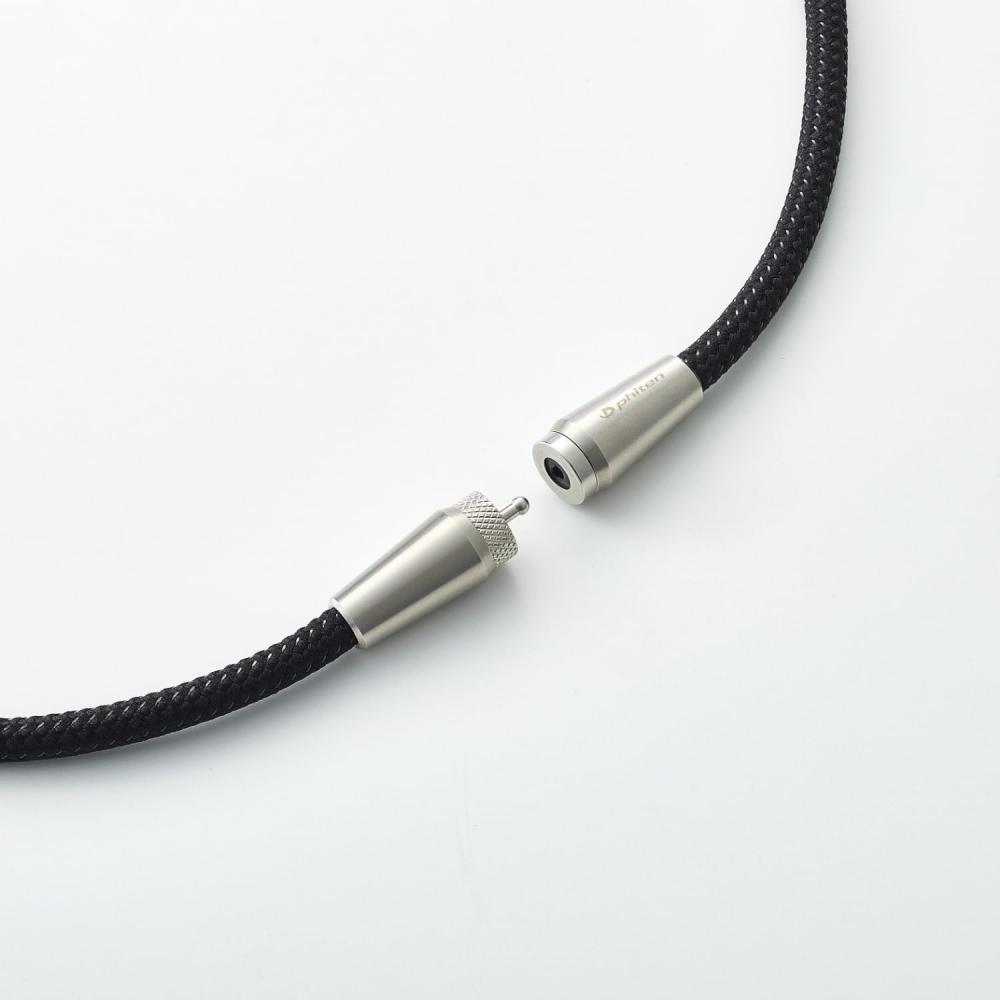 Phiten Necklace Rakuwa Neck X50 Ag Lurette Black Metallic Red 50cm Model
