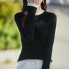 Women's Wool Sweater Qinghe Cashmere 50% Silk 50% Wool Autumn and Winter Wool Pullover Soft and Warm