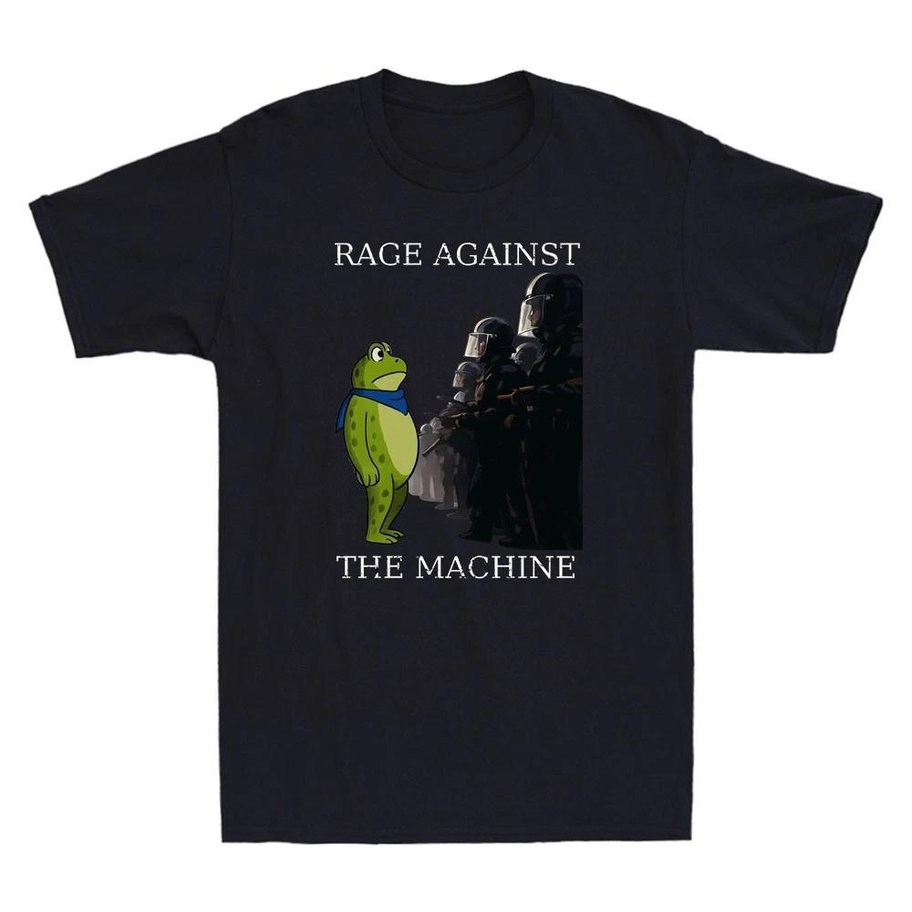 Portland Frog Protest Funny Frog With Soldier Political Meme Quote Men s T-Shit L