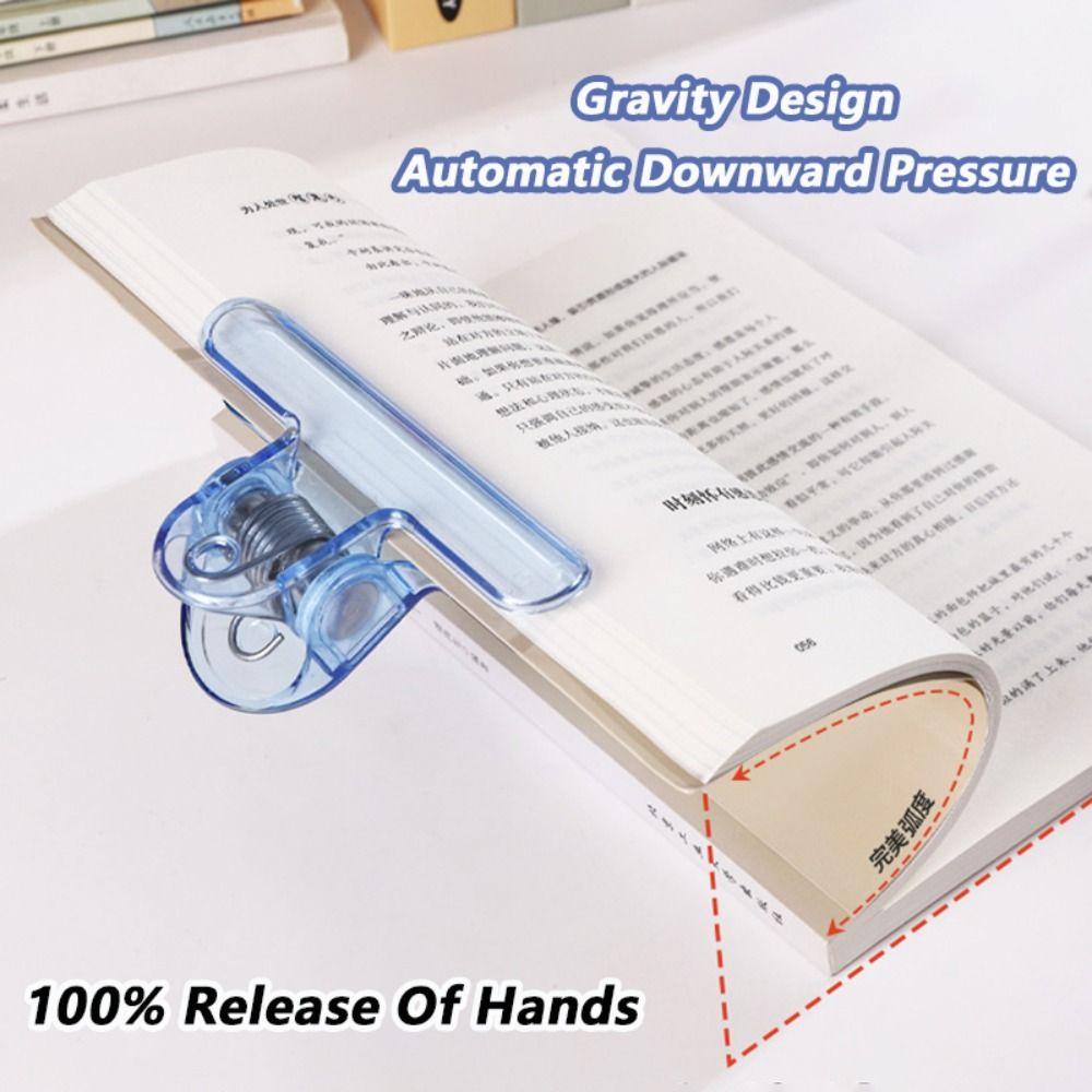 Plastic Bookmark Holder Transparent Anti Page Flipping Holder Gravity Book Clip School Office