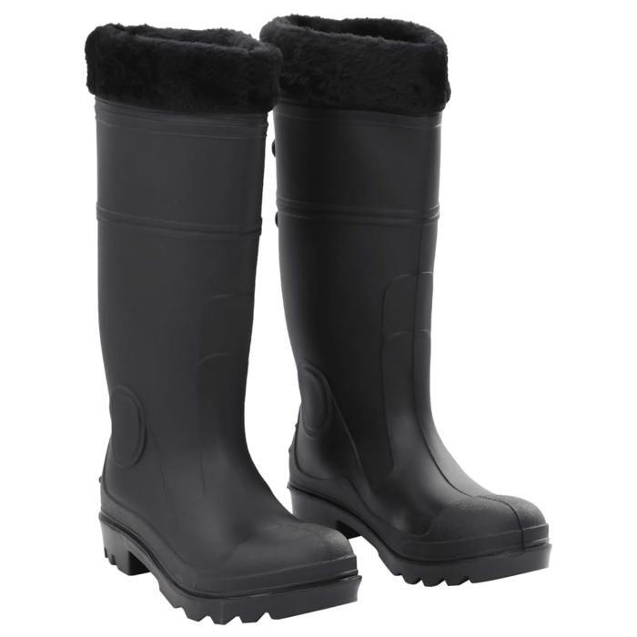 VidaXL Black Rain Boots Size 38-46 PVC