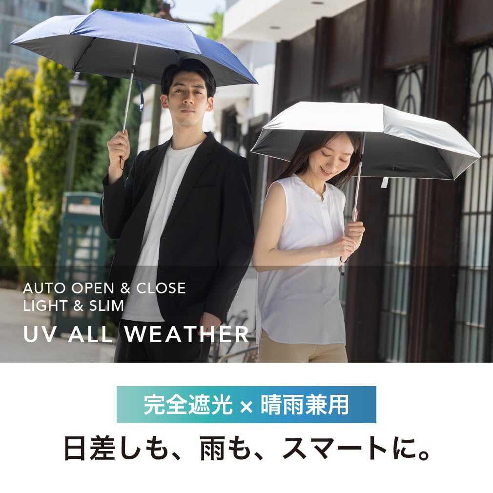 Tobest Folding Parasol with UV Automatic Light UV Suitable for Sun and Heatstroke for Men and Women Ultra-Lightweight Protection, 230g, White,