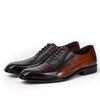 Fashion Quality Men Goodyear Welted Shoes Designer Brand Platform Brogues Dress Genuine Leather Brown Laces Wedding Shoes Size 46