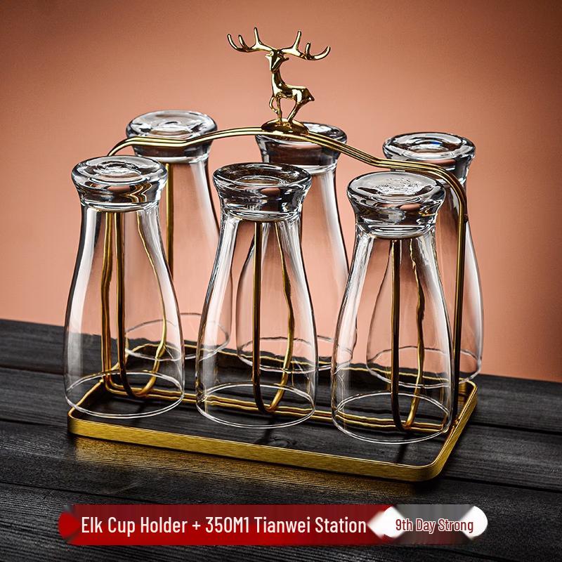 

Set of 6 Craft Beer Glasses with Gold Deer Rack