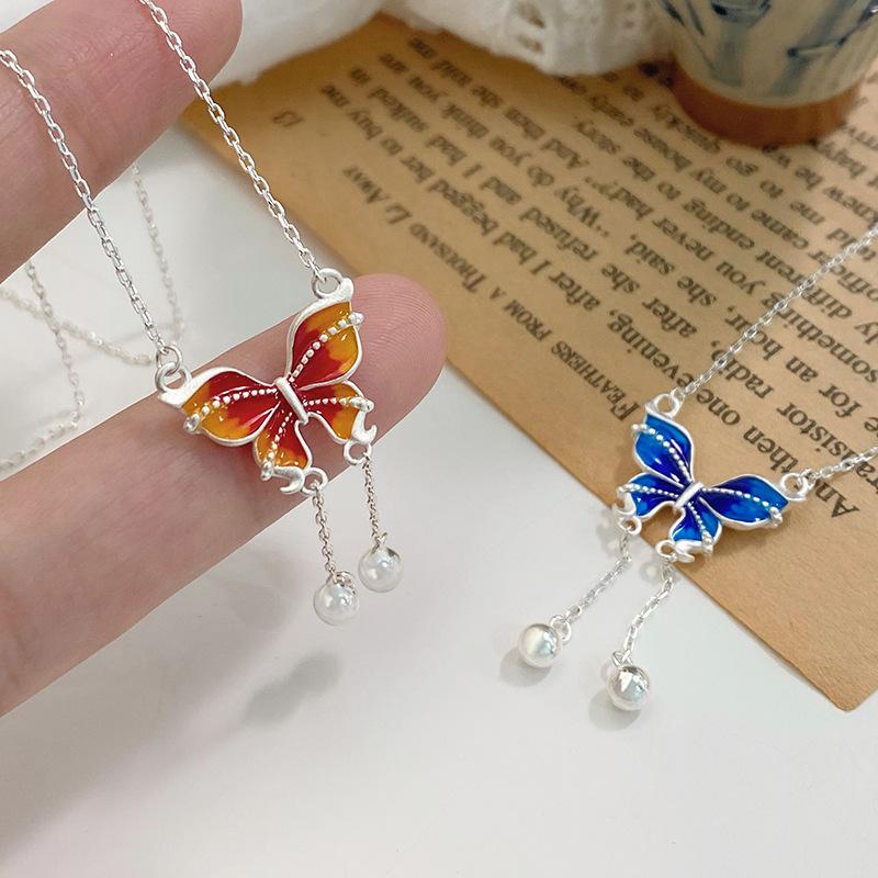 Butterfly Necklace Is Fresh, Sweet, Cute, and High-end with A Sense of Design. It Is Versatile and Versatile with A Collarbone Chain