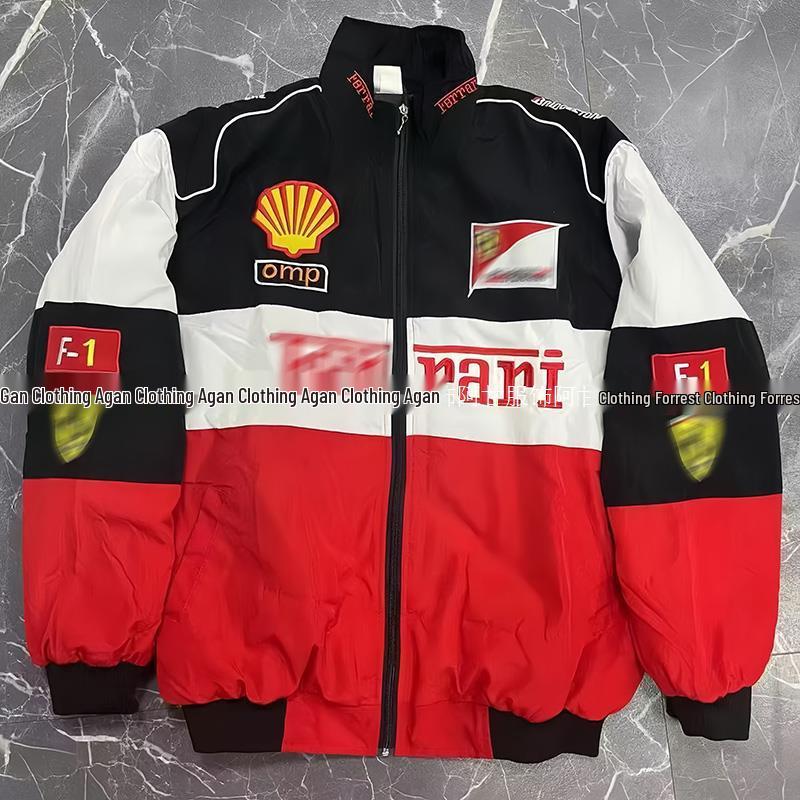 Vintage F1 Rennsport Windbreaker Motorradjacke für Herren & Damen - Gestickter Lässiger Frühjahrsanzug