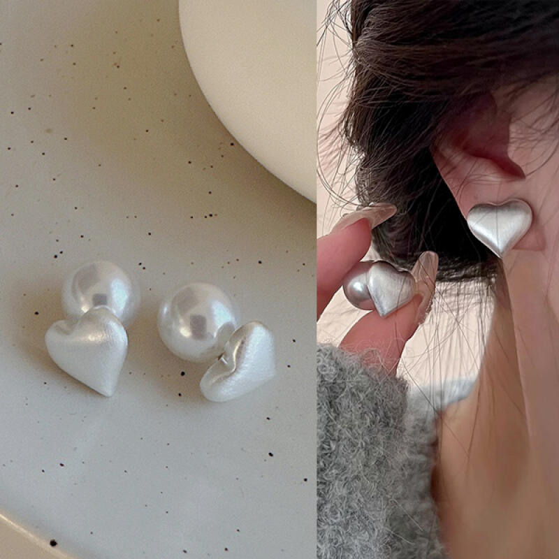 

Matte Silver Heart Stud Earrings (925 Silver) Silver