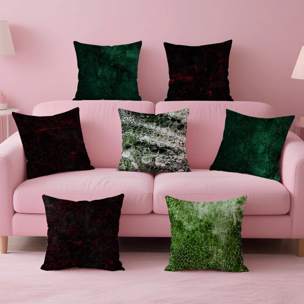 Fashion Luxury Advanced Snake Skin Texture Cushion Cover Pillow Case Soft Skin Friendly Fabric Concealed Zipper
