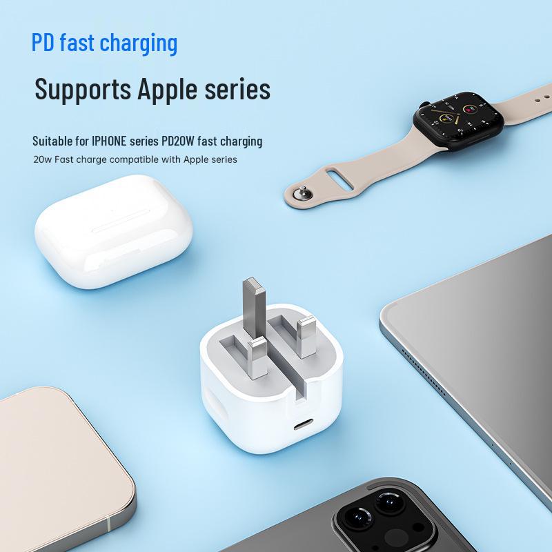 UKCA Certified PD20W UK Charger for Apple 16 with Fast Charging Type-C Cable
