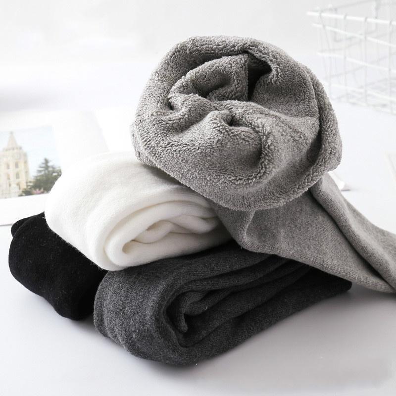Winter Cotton Leggings for Children Breathable Pure Color Comfortable Pantyhose Warm Long Socks