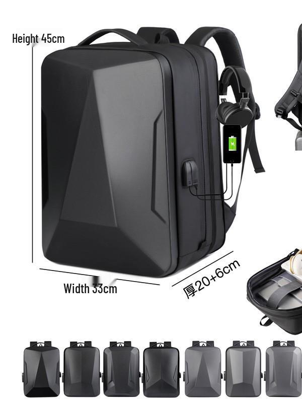 Men's Large Capacity Hard Shell Business & Student Laptop Backpack