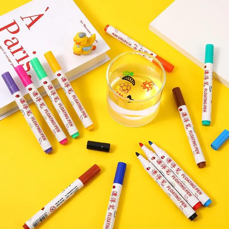 8/12 Colors Magical Water Floating Student Painting Brush Whiteboard Markers Pen Suspension Kids Educational Painting Pen Toys