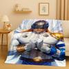 3D Cartoon Digimon Adventure Angemon Flannel Blanket,Soft Warm Plush Throw For Home Bedroom Bed Sofa Cover Picnic Office Kids