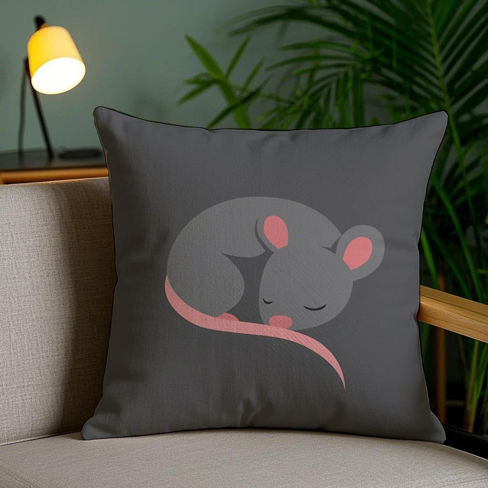 Cute Animal Cushion Cover Plush Fabric Soft Double-Sided Printed Invisible Zipper Sofa Pillow Case Home Decor