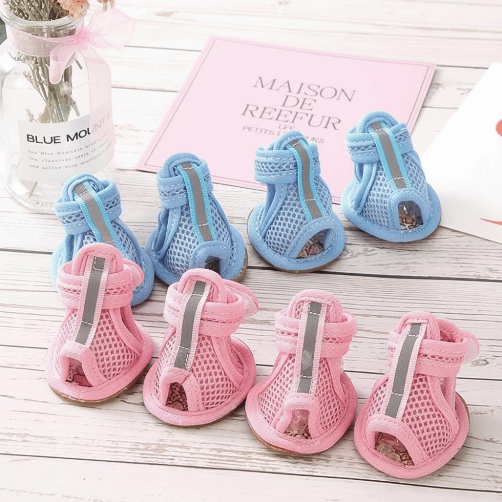 4Pcs Soft-sole Pet Sandals Non-slip Cooling Dog Boots Cute Dog Foot Cover  For Small Medium Pets