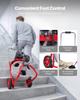 Drain Cleaner Machine 30m X 9.5mm, Auto Feed Sewer Snake Drain Auger On Wheels, Portable Drain Cleaning Machine with 8 Cutters & Air-Activated Foot