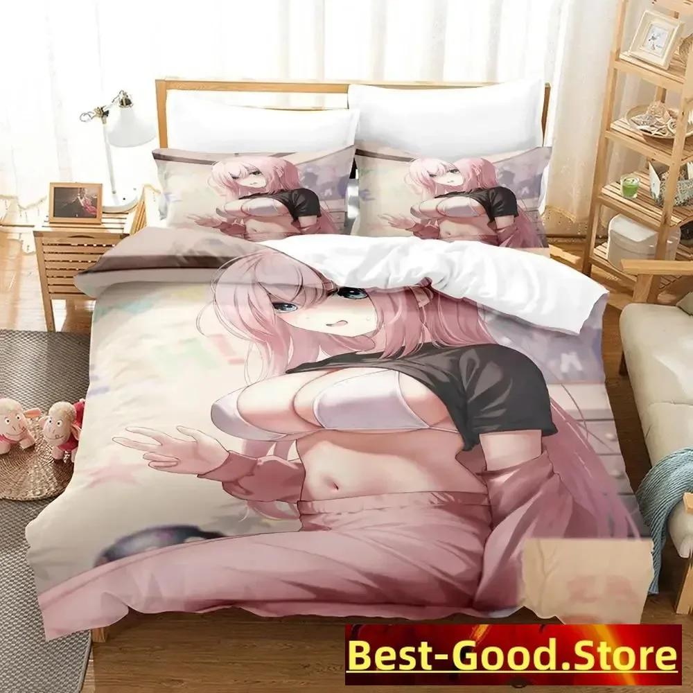 Gotou Hitori Bedding Set Single Twin Full Queen King Size Bed Set Adult Kid Bedroom Duvetcover Sets Anime Parure De Lit Bed