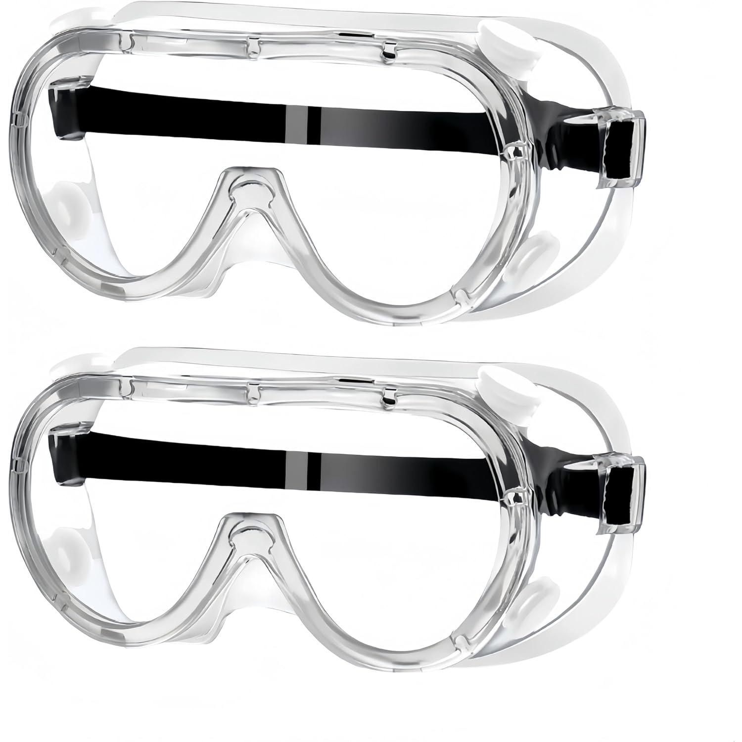 

Safety Goggles, Anti-fog And Splash-proof Safety Glasses, High-definition Lenses, Can be Worn Over Regular Glasses. 2-Pack