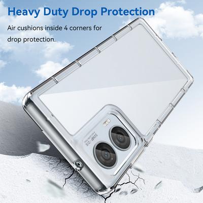 For Motorola Edge 50 Fusion 5G Case Clear Phone Cover with Electroplated Buttons (Big Rear Lens Hole)