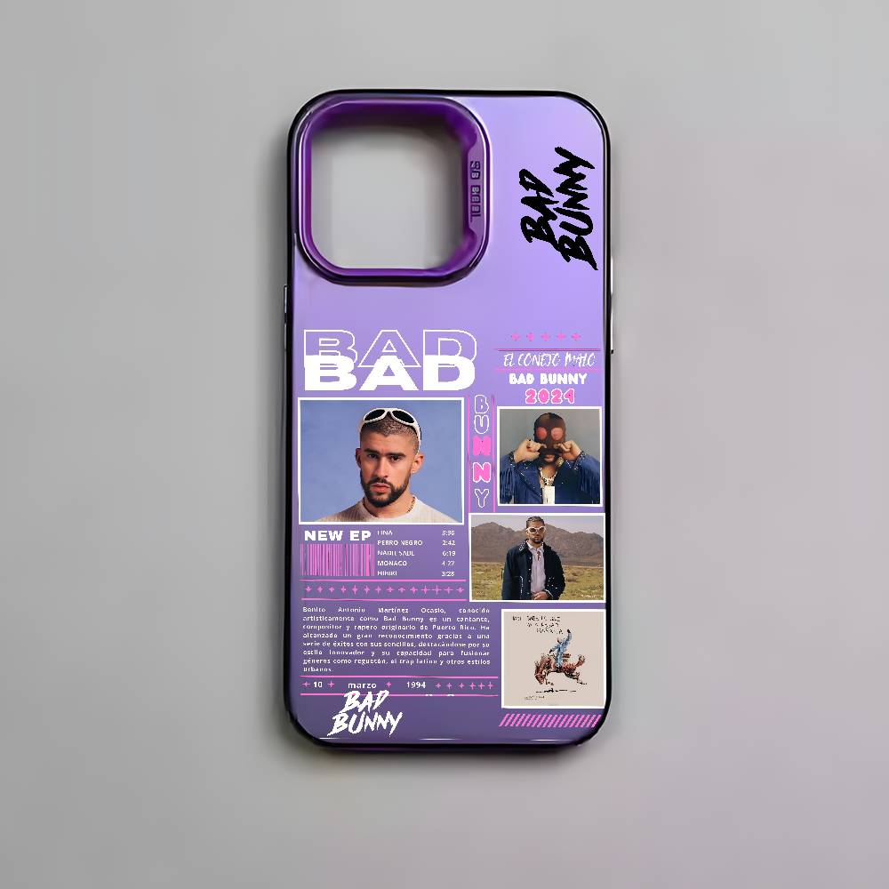B-Bad Bunny Art Album Etui na Telefon Dla iPhone 17 16e 16 15 14 13 12 11 mini Pro Max X XR XSMAX 8 7 Air Plus Przeciwupadkowe Matowe Pokrowiec
