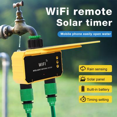 WiFi Intelligenter Bewässerungstimer 1/2 Zonen Auto Wassersparend Solar Bewässerungssteuerung Garten Rasen Pflanze Solar Timer
