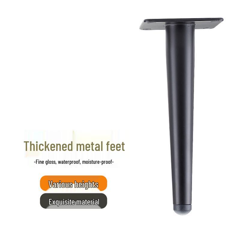 Minimalist Black & Gold Metal Furniture Legs - Straight/Inclined Cone for Sofas, Cabinets, TV Stands, Coffee Tables