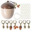 Wooden Acorn Animal Knitting Markers With Storage Box Locking Stitching Markers For Knitting Handmade Crochet Craft B03E