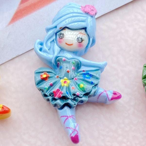 10 Pcs New Kawaii Resin Cartoon Ballet Girl Resin Scrapbook Diy Jewelry Children Gift Hairpin Accessorie