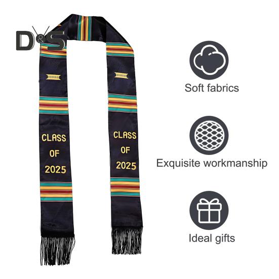 Kente Graduation Stole Class of 2025 Celebrate Culture with The African Graduation Sash for Black Men Women
