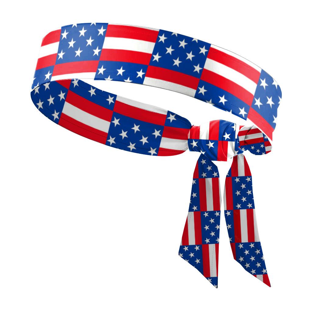 American Flag Independence Day Headband Sporty Elastic Headband, Women's Fashionable Crisscross Wide Headband Hair Accessory