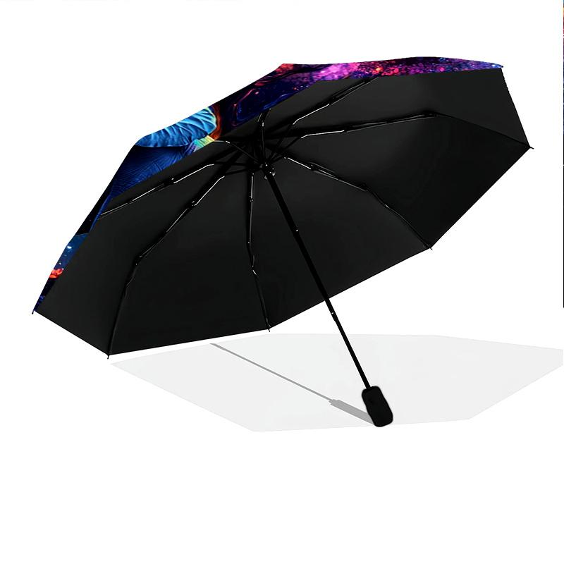 1 PC Automatic Folding Umbrella - Elephant Galaxy Pattern, Portable & Foldable Design with 8 Ribs, Christmas Birthday Gifts