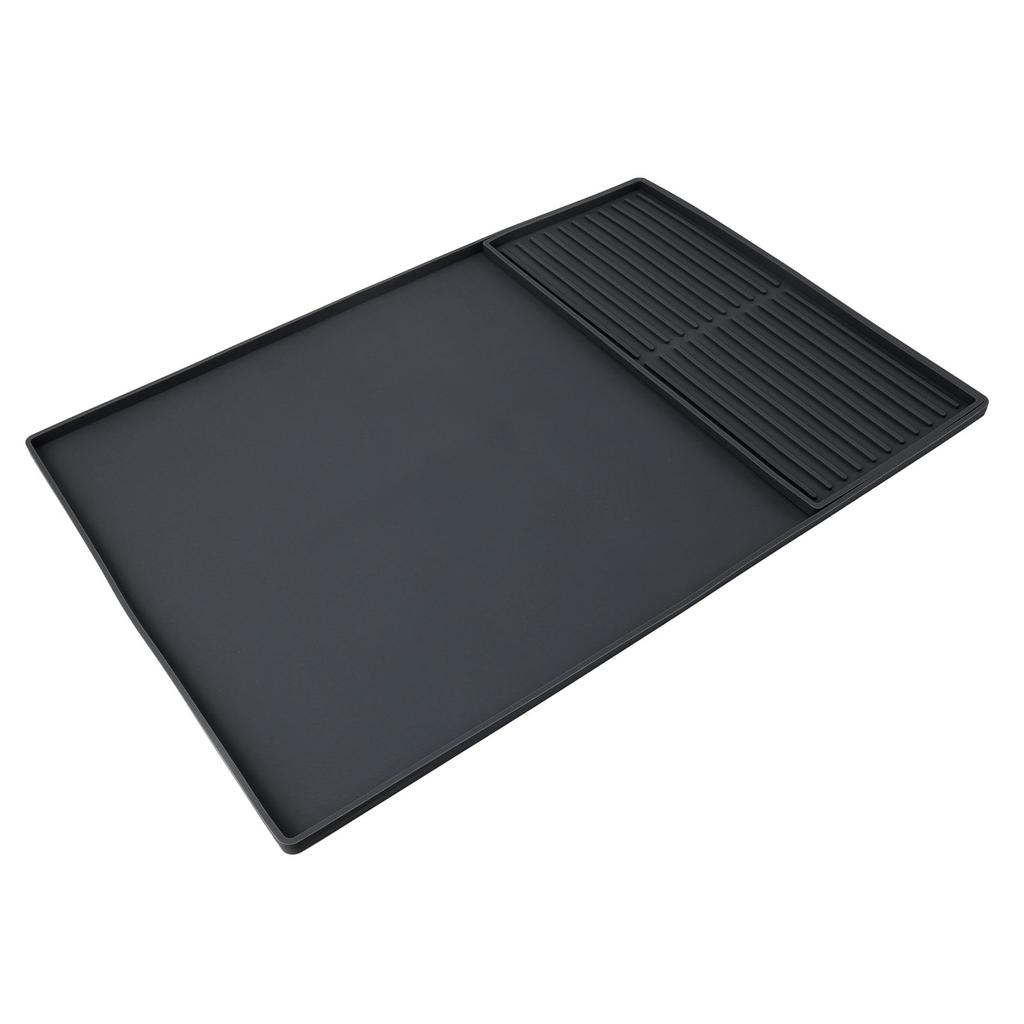 Coffee Machine Bar Mat Heat Insulation Silicone Dual Zone Drying Mat and Drip Tray for Kitchen