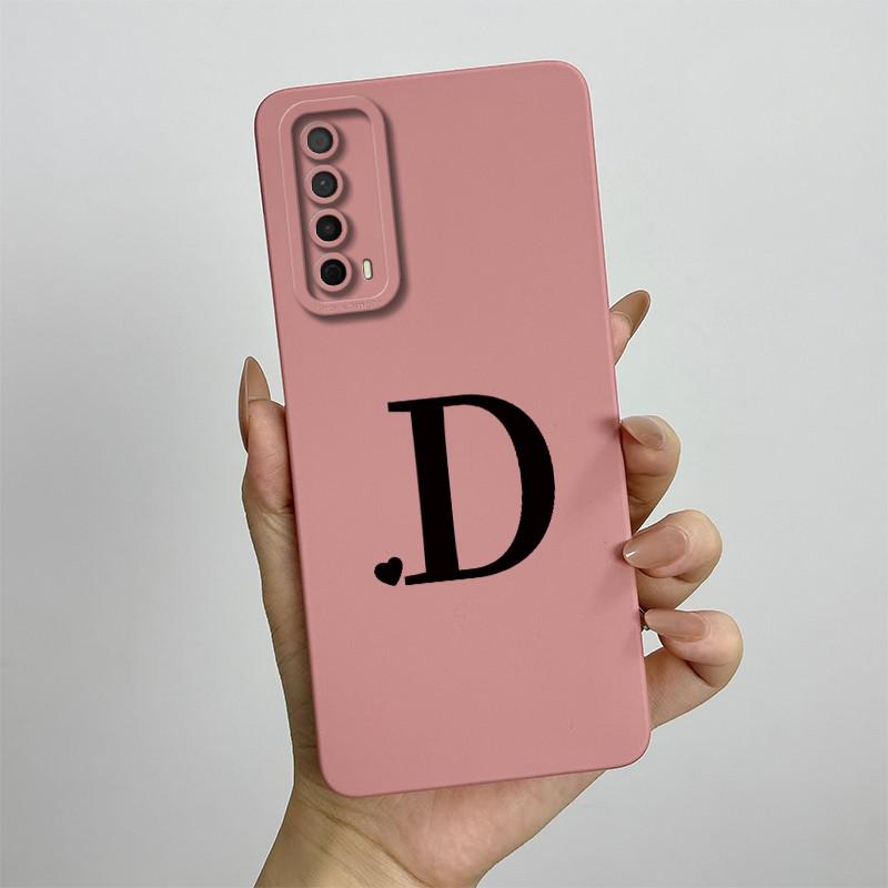 For Huawei Y7a Case Huawei P Smart 2021 Phone Case PPA-LX1 Luxury Letters Square ShockProof Soft TPU Silicone Back Cover Fundas