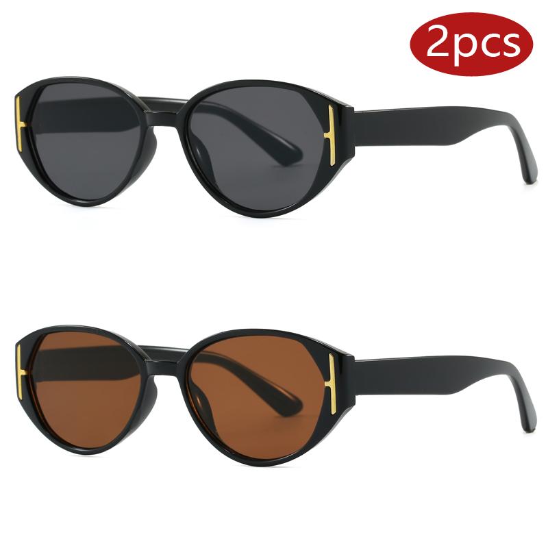 

2pcs New Trendy Cat Eye Versatile Sunglasses Women 2026 Popular Small Frame Decoration Sun Glasses Ladies Simple Style Eyeglasse