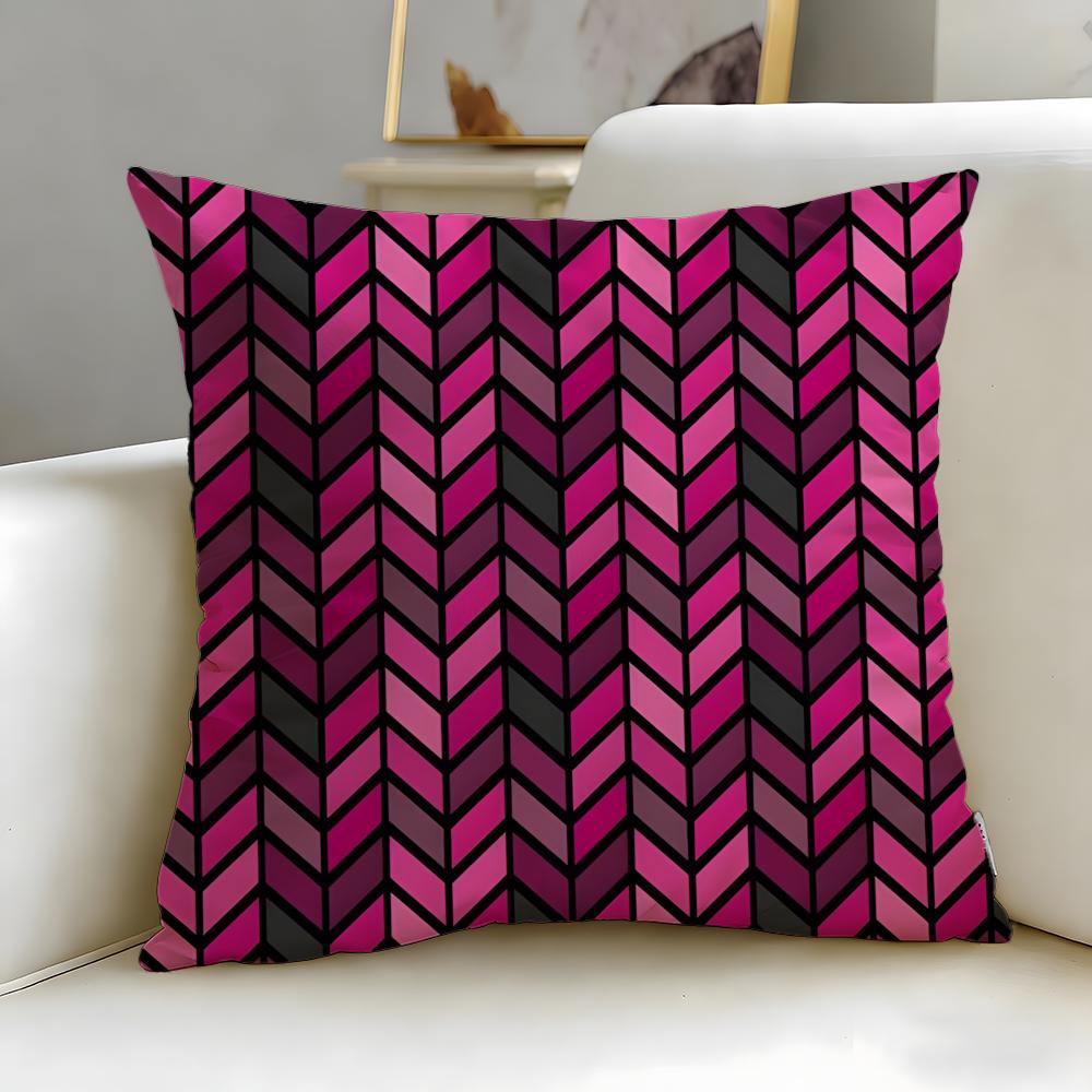 Herringbone Pattern Cushion Cover Soft EasyWash Pillow Case Versatile for Couch Bed Travel and Office