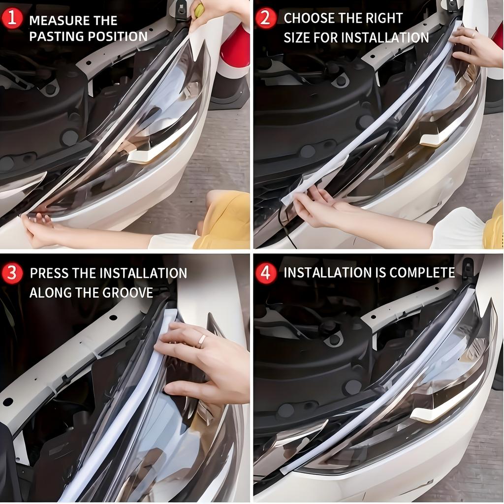 2pcs Automotive LED Decorative Light Strip Start Scan Atmosphere Light Car Grille Mesh Flow Light with Dual Color Environment Light