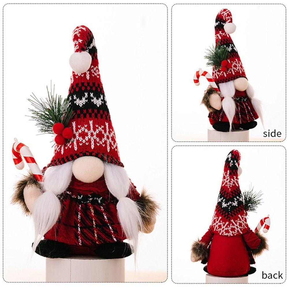 Non-woven Faceless Elf Doll Knitted Dwarf Doll Ornaments Cute Christmas Crutch Doll  Living Room