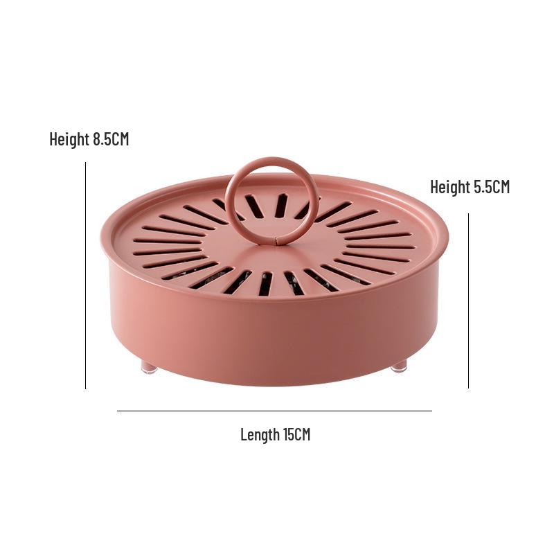 Fireproof Wrought Iron Mosquito Coil Holder with Lid - Creative Carbon Steel Ash-Catcher