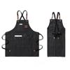Deoway Large Work Apron with Tool Pockets for Outdoor and Thick One Size Fits Most Camping, BBQs, Cafes, Cotton, (Black)