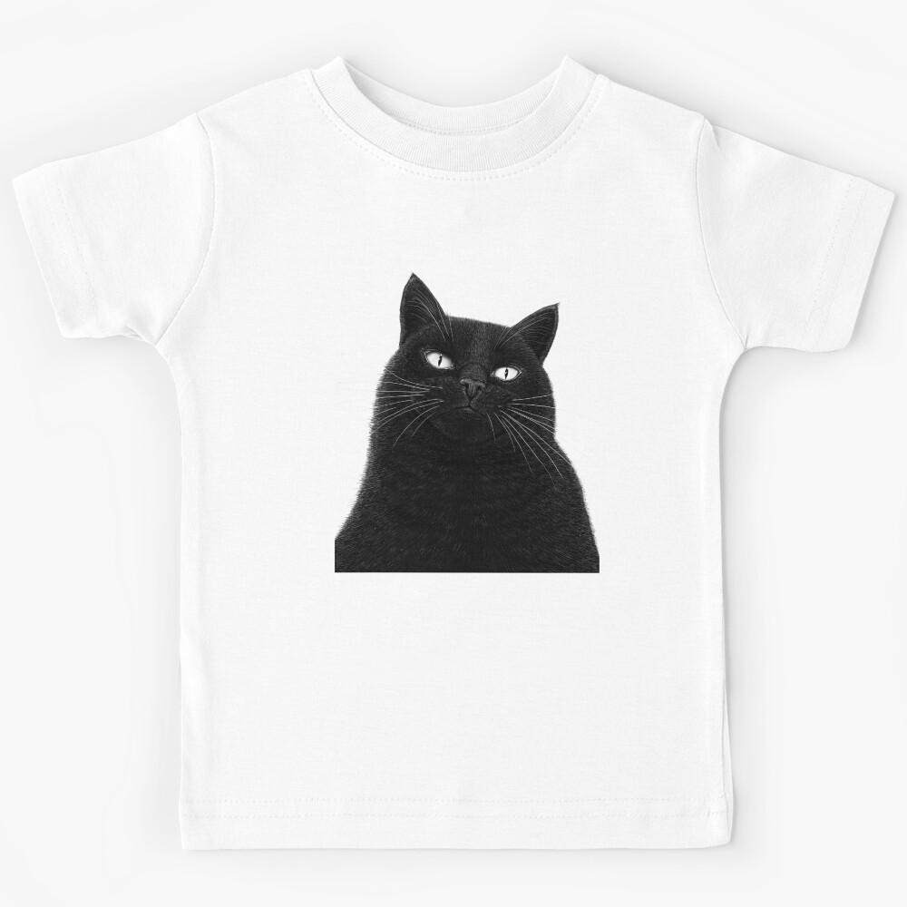 Serious black cat Kids T-Shirt 130