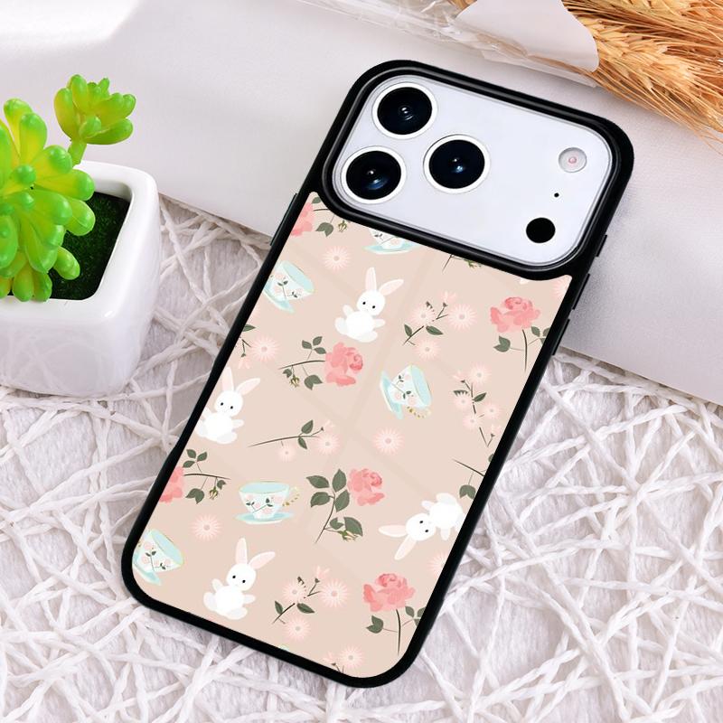 Cute Bunny Rabbit Soft Phone Case for iPhone 17 Air 16 15 11 12 14 13 Pro Max Shockproof Cover