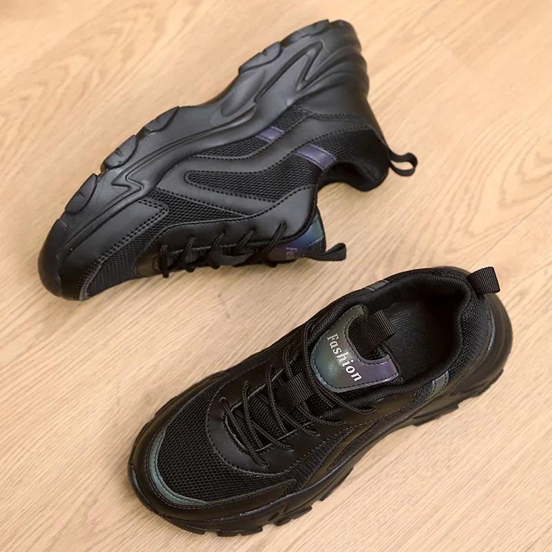 Fashion Platform Sports Shoes Woman Sneakers Mesh Breathable White Running Shoes Comfortable Outdoor Fashion Vulcanize Chunky Flat Ladie