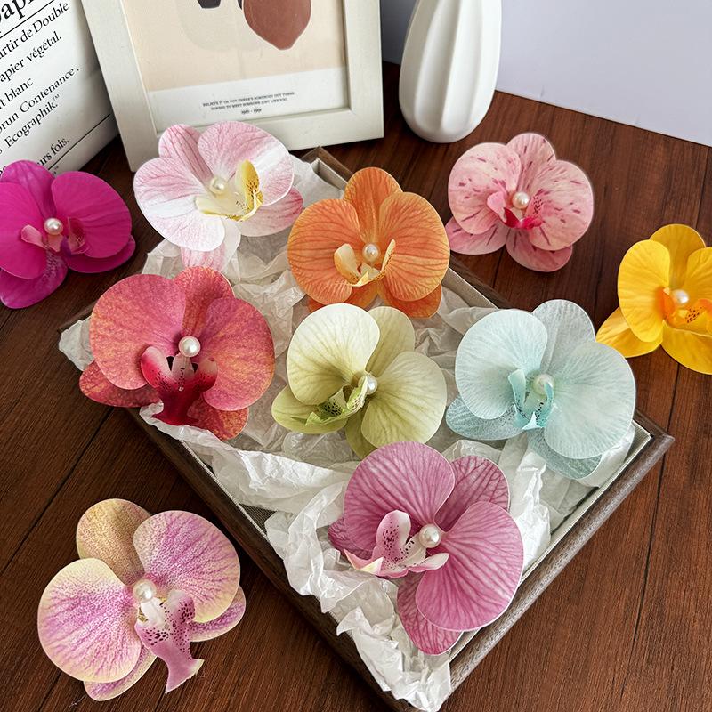 Hair Accessories 1/2pcs Flower Hair Clip Hair Ornament Pink Orchid Orchid Hairpin Side Barrettes Headdress Bohemia Barrettes NEW