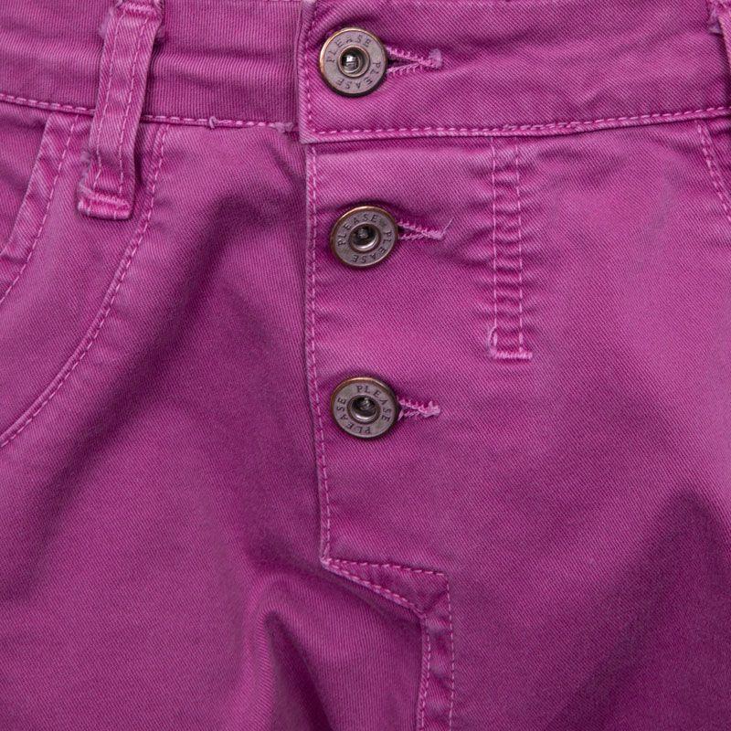 Women's Slim Magenta Trousers with Turn-ups PLEASE