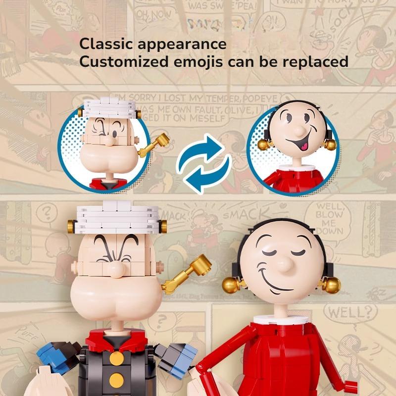 Popeye Olivia Puzzle Building Block Toy Cartoon Movie Character Collection Model Desktop Decoration Assembly Children'S Gift