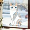 Bohemian Pattern Cat Static Cling Window Sticker for Bedroom Living Room Balcony Glass Home Decor
