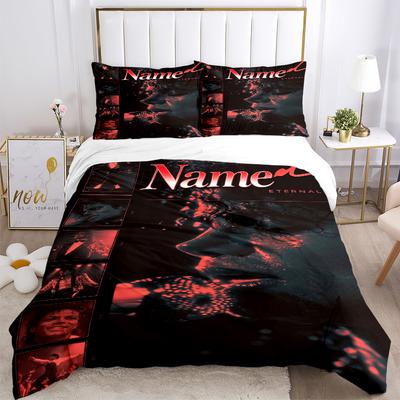 Custom Eternal Name Bedding 3 Piece Set HD Print Duvet Cover Pillowcases for Teens Adult Bedroom Decoration Christmas Gift