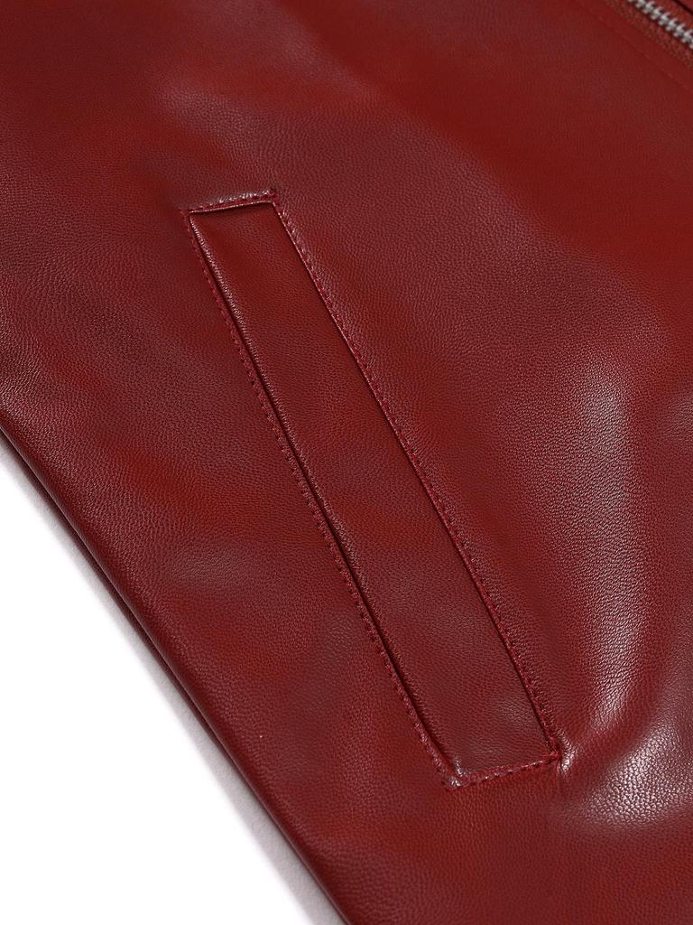 Herren Modische Leder Motorradjacke - Frühling/Herbst Stil mit Horizontalem Reißverschluss, Attraktives Design, Jugend Übergröße Oberbekleidung