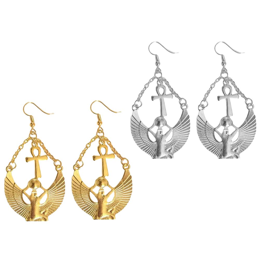 Alloy Earrings Egyptian Goddess Pendant Earrings Alloy Texture Suitable for History Lovers Seeking Unique Accessories